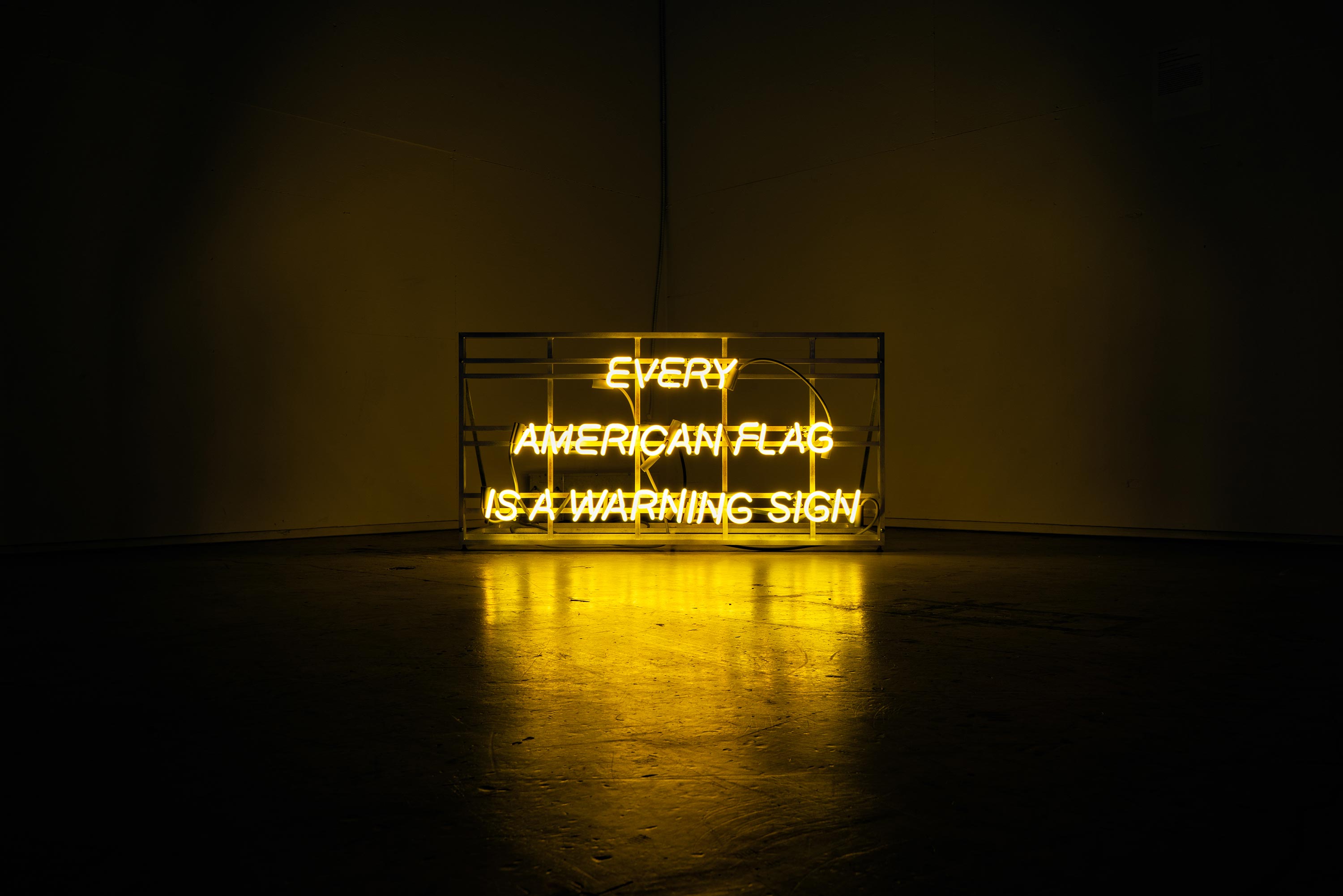 Demian DinéYazhi´ (Diné, born 1983), 'my ancestors will not let me forget this', 2019, Neon, aluminum, 21 x 42 x 20 in., Museum Purchase: Eiteljorg Fellowship