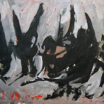 Rita Letendre (Abenaki, born 1928), 'Caravane', 1962, Gouache on paper, 12 x 16 in., Museum Purchase: Eiteljorg Fellowship