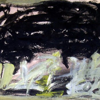 Rita Letendre (Abenaki, born 1928), 'Tristesse', 1961, Casein on paper, 15 x 18 in., Museum Purchase: Eiteljorg Fellowship