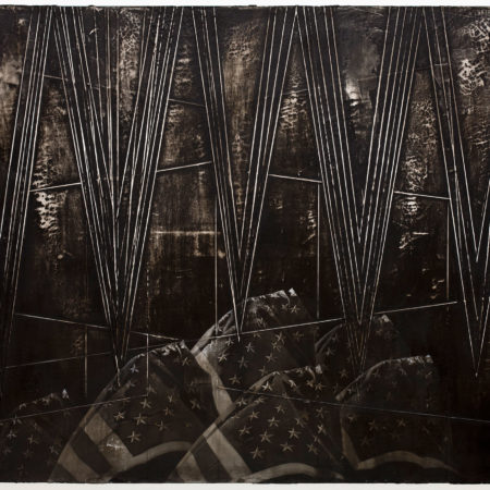 Duane Slick (Meskwaki/Ho-Chunk, born 1961), 'Flag Procession', 2009, Acrylic on linen, 40 x 50 in., Museum Purchase: Eiteljorg Fellowship