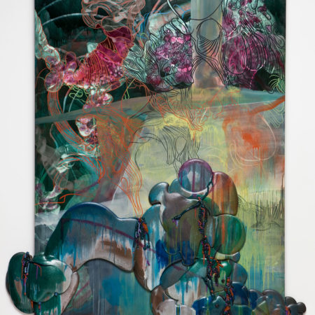 Jeffrey Gibson (Cherokee/Mississippi Band of Choctaw, born 1972), 'Second Nature', 2006, oil paint, urethane foam, and pigmented silicone on wood, 94 x 72 in., Museum Purchase: Eiteljorg Fellowship