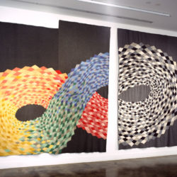 Marie K. Watt (Seneca, born 1967), 'Braid', 2005, Reclaimed wool blankets, satin binding, 128 x 259 in., Museum Purchase: Eiteljorg Fellowship
