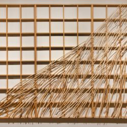 Truman Lowe (Ho-Chunk, 1944 - 2019), 'Waterfall '99', 1999, wood, 96 × 144 × 4 in., Museum Purchase: Eiteljorg Fellowship. Additional funding provided by Mike and Juanita Eagle, Roger and Mindy Eiteljorg, Stan and Sandy Hurt, Arnold and Carol Jolles, Jay Peacock and Carolyn Kincannon