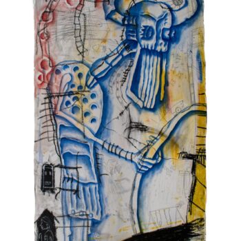 Sean Chandler, Son of St. Aloysius, 2023 oil, oil paint stick, charcoal, 24 x72 in. Museum Purchase from the Eiteljorg Contemporary Art Fellowship.
