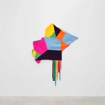Maria Hupfield (Wasauksing First Nation [Anishinaabe]) After Alpha Alternative (Revisited): Starburst, 2016–2022 colored felt 18 x 18” Loan courtesy of the artist and Patel Brown, photo courtesy of Darren Rigo